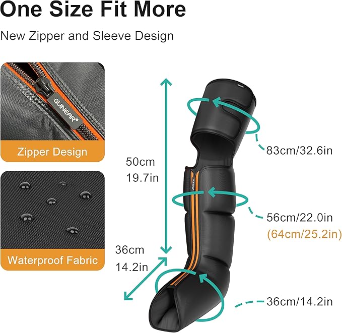 QUINEAR Advanced Full Leg Air Compression Massage, Leg and Foot Massager with Remote, Foot Calf & Thigh Massager for Swollen Legs