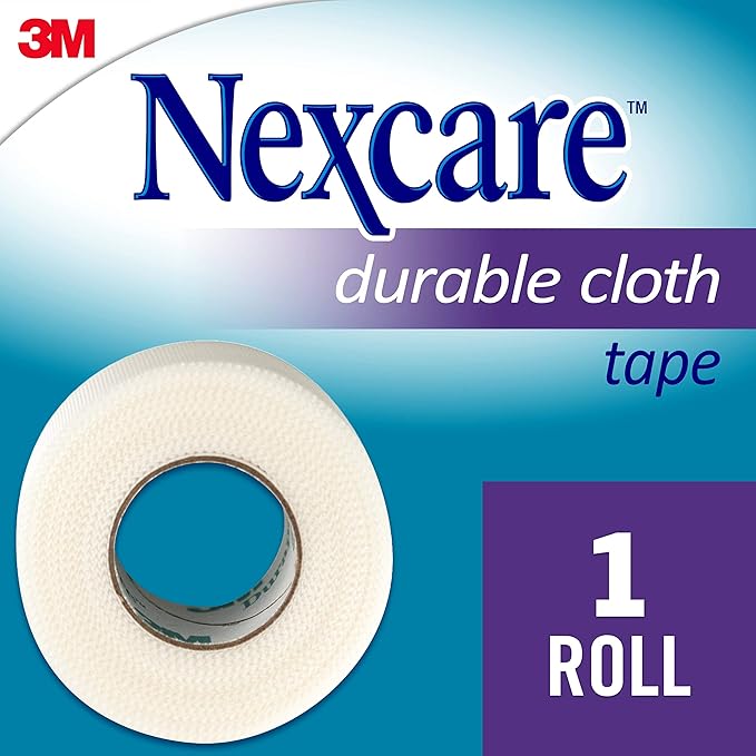 Nexcare Durapore Durable Cloth Tape, 1 Inch x 10 Yards, 1 Roll, Strong Adhesive First Aid Medical Tape, Breathable, Latex-Free, Hypoallergenic
