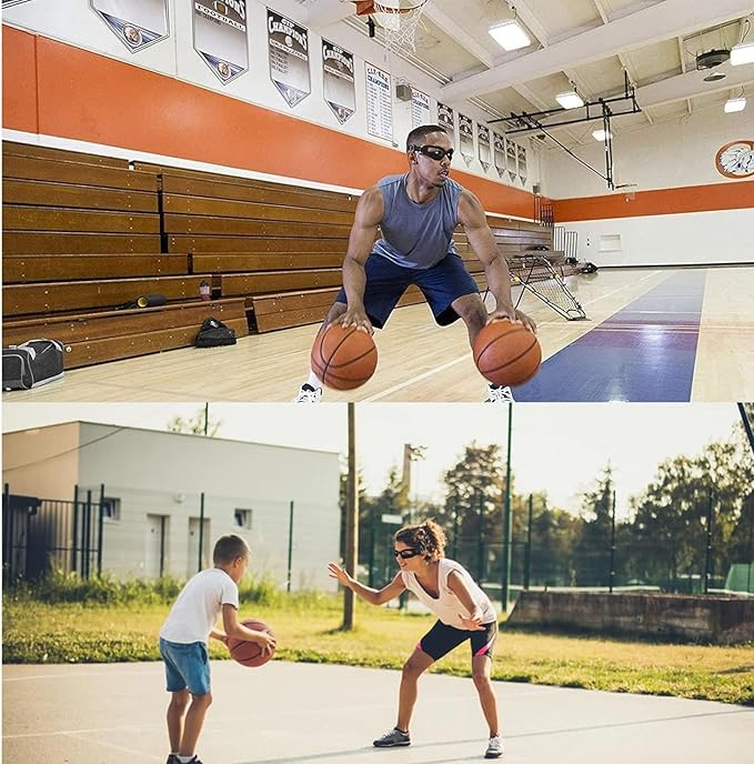 2 Pack Basketball Goggles Dribbling Training Aid, Team Professional Sports Training Equipment Dribbling Glasses Specs for Youth Teenagers Men Women (No Lens in Goggles)