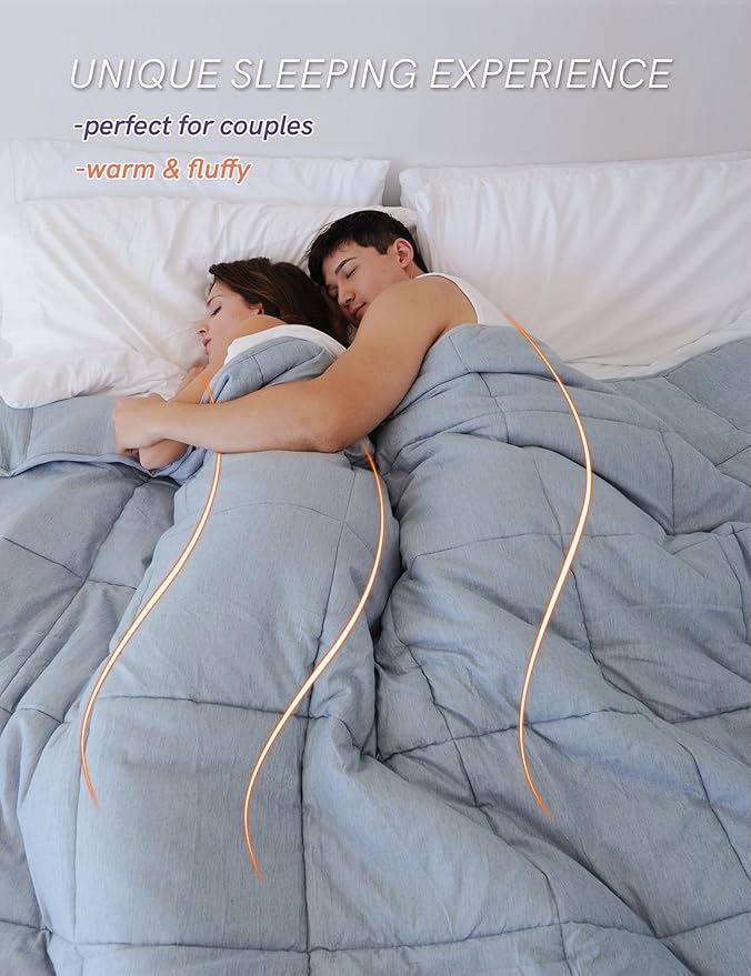 YnM Weighted Blanket Queen 50lbs, The Heaviest Oversized Weighted Blanket, Warm & Fluffy Throw (Neutral Grey, 50lbs, 90" Lx90 W)