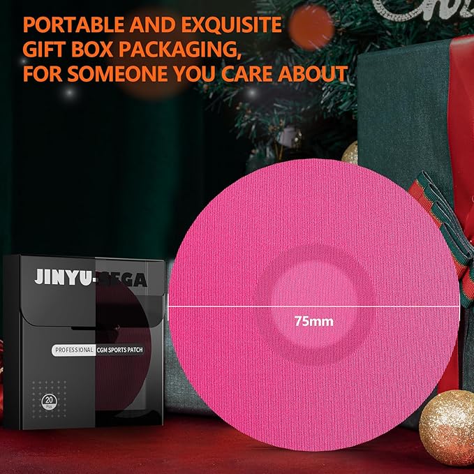 20pcs Sensor Covers for Libre 3 & Lingo Waterproof, Adhesive Patches for Lingo,Sweatproof CGM Protector,Lasts for 14 Days (Hot Pink, Libre 3)