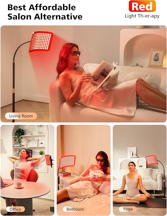 Aulanto Red Light Panel, Red Light Therapy for Face and Body with Adjustable Stand, 2-in-1 Chips Red Light Therapy Panel 660nm Red Light and 850nm Near Infrared Red Light Therapy Device at Home