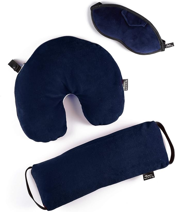 Bucky Eden Collection Lightweight Eye Shade Mask with Reusable Ear Plugs, Midnight