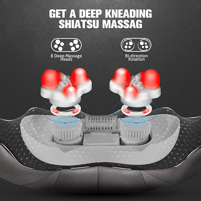 MagicMakers Neck Massager with Heat Gifts for Women, Men, Dad, Mom, Family, Friend, Mothers Day, Fathers Day, Christmas, Shiatsu Kneading Back Massager for Shoulder, Pain Relief, Muscle Soreness