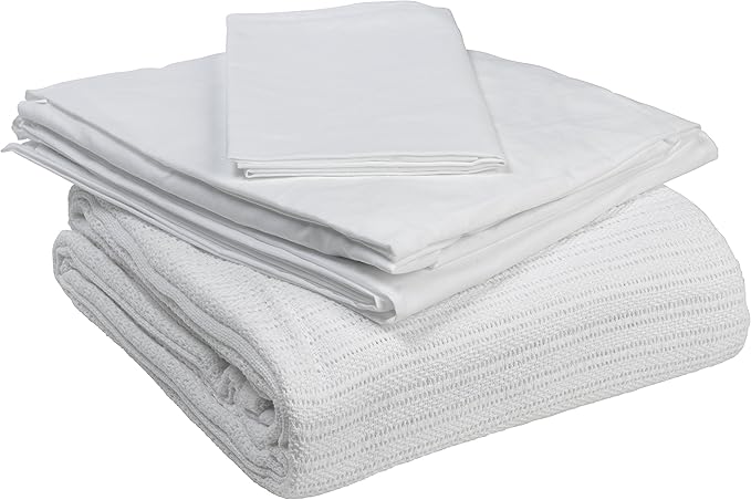 Drive Medical 15030HBC Hospital Bed Bedding in A Box, White , 4 Piece Set