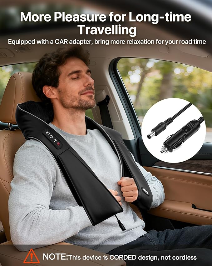 ALLJOY Shiatsu Neck and Back Massager with Heat, Deep Tissue Kneading Electric Massager for Shoulder, Lumbar, and Leg Pain Relief, Self-Care Wellness Gifts for Women Men Mom Dad