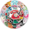 50pcs Retro Phone Stickers,1.96-3.15inch Creative Nostalgic Decorative Stickers, Self-Adhesive for Scrapbooking, Study Decoration, Retro Theme Setup