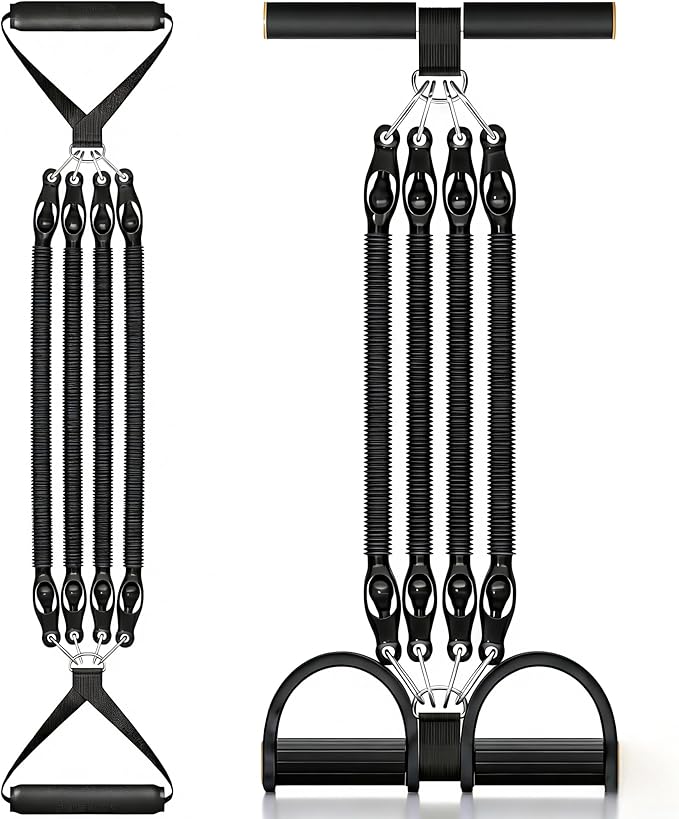 Multifunction Tension Rope, 2 Tubes Stretch Yoga Pedal Tension Strap, Adjustable Resistance, Tension Rope Fitness Equipment