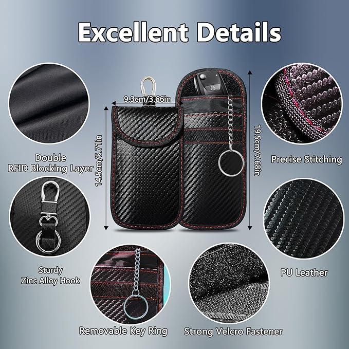 Faraday Box with Faraday Bags for Car Keys, Faraday Key Fob Protector, Faraday Cage Key Fob Signal Blocker, Signal Blocking Box for Car Keys