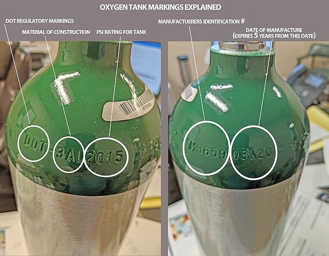 ICS Industries - Medical Oxygen Cylinder with CGA870 Post Valve - E Size 23.9 cf (ME)