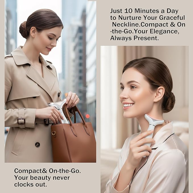 Face and Neck Massager, 7-Color LED Light Beauty Tool with Heat and Vibration for Daily Skin Care at Home