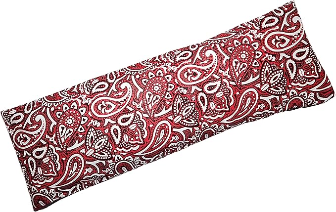 Microwavable Corn Filled Heating Pad and Cold Pack/Washable 100% Cotton Cover (Bandana - Shiny Red, 5.25in W x 17.25in L)
