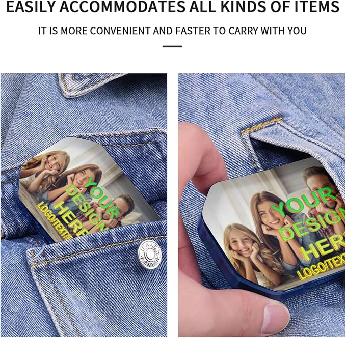 Customizable Portable 6-Compartment Pillbox, Printed with Your Photo, Text, and Logo. It can be Placed in Your Pocket or Wallet to Store Vitamins, Medicines/Health Supplements/Other medications.