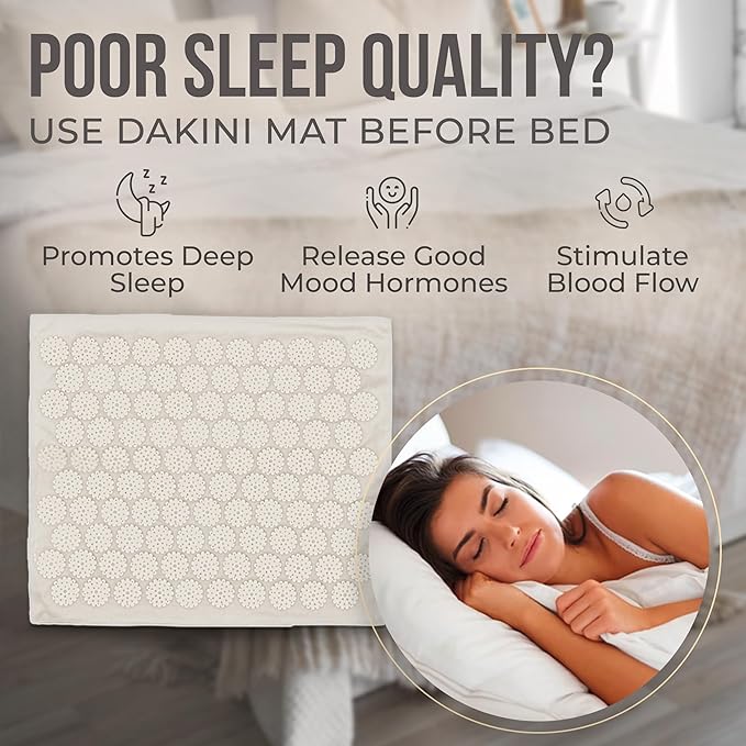 Dakini Acupressure Mat and Pillow Set with Mini Pad - Acupuncture Mat Full Body Pain Relief