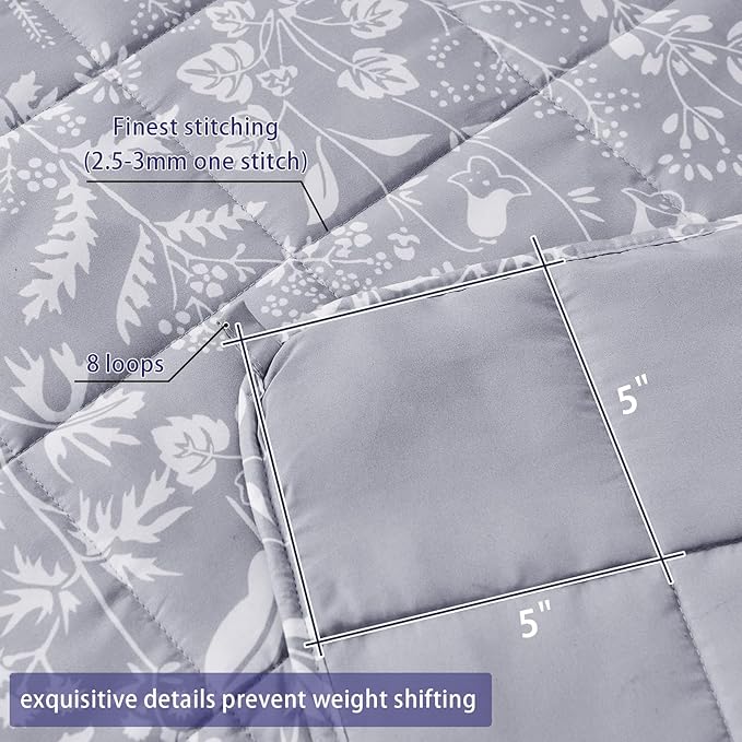 yescool Weighted Blanket for Adults (20 lbs, 48" x 72", Pearl Grey) Cooling Heavy Blanket for Sleeping Perfect for 140-160 lbs, Twin Size Breathable Blanket with Premium Glass Bead, Machine Washable