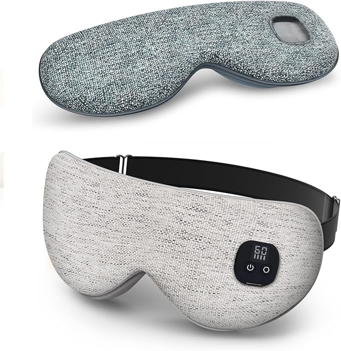 Heated Eye Mask for Dry Eyes, Cordless Warm Eye Compress with 4 Heat & time Levels, Eye Heating pad for Blepharitis, Styes, Travel, Improved Sleep, Gift (White)