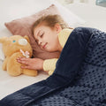 CuteKing Weighted Blanket - Weighted Blanket with Premium Glass Beads - Heavy Blanket Crystal Velvet for Comfort Sleep - Thick Blanket All Season (10lbs, 48"x72", Blue Bubble)