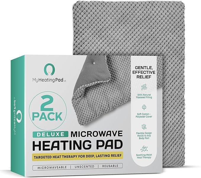 My Heating Pad Deluxe Microwavable Heating Pad for Back, Neck, Shoulder and Cramps - Deluxe Unscented Heat Pack - Chilled or Heated Pad Therapy - 2 Pack