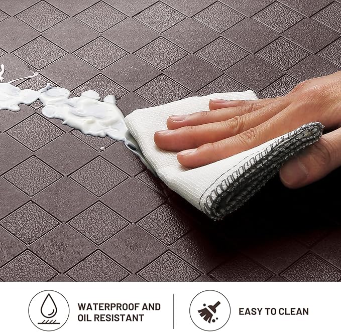 HappyTrends Kitchen Floor Mat - 4/5 Inch Thick Anti-Fatigue Kitchen Rug,Waterproof Non-Slip Kitchen Mats and Rugs Heavy Duty Ergonomic Comfort Rug for Kitchen,Office,Sink,Laundry,(22"x54", Chocolate)