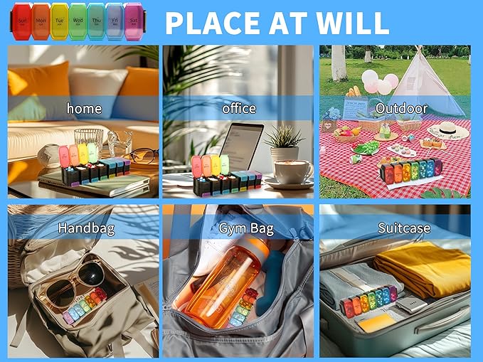 Extra Large Pill Organizer 2 Times a Day – XL Pill Box 7 Day with Big AM/PM Compartments – Fits Large Vitamins, Supplements & Gummies, for 7 or 14-Day Use, Suitable for Anyone, Medicine Organizer