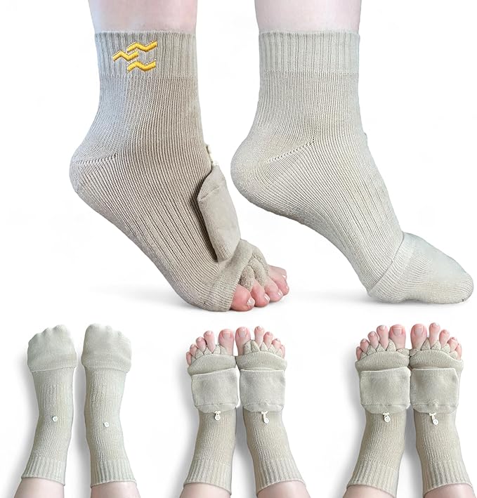 Toe Separator Socks for Women and Men Foot Alignment Bunion Relief Overlapping Toes Yoga Massage Socks
