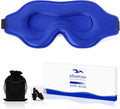Sleep Eye Mask for Men Women, Sleeping Mask for Side Sleeper, Travel Blackout Night Blindfold Eye Shade Cover with Adjustable Strap (Blue-3D)