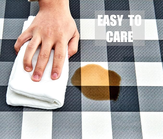 Anti Fatigue Kitchen Rugs Farmhouse Kitchen Mats for Floor,Cushioned Non-Slip Ergonomic Comfort Rug Standing Mat for Kitchen,Doing Dishes,Floor,Home,Office,Laundry,Plaid Black,17.3"x60"