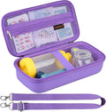 Canboc Carrying Case for Asthma Inhaler, Handheld Spacer for Adults, Mask, Inhaler Spacer Bag with Removable Shoulder Strap, Mesh Pocket fit Medicine or Essentials, Purple (Case Only)