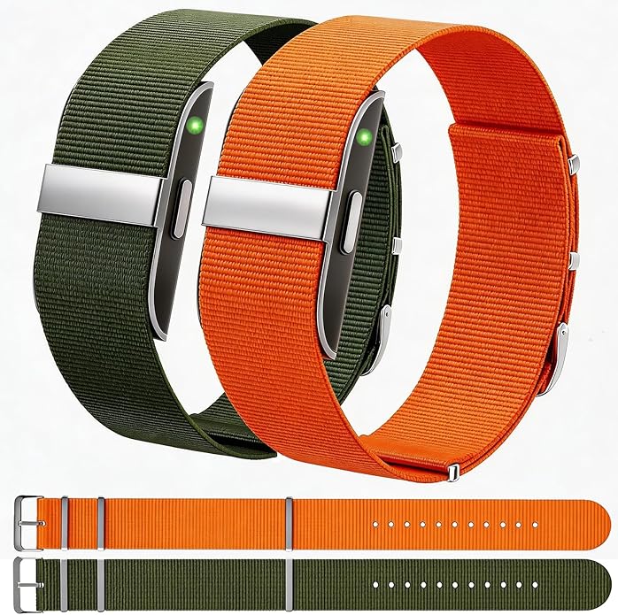 Nylon Strap Compatible with Hume Band - Soft Woven Breathable Replacement Strap Bands for Hume Health Band - 24/7 Wear, Adjustable Sport Wristband - Metal Buckle & Loop Closure for Secure