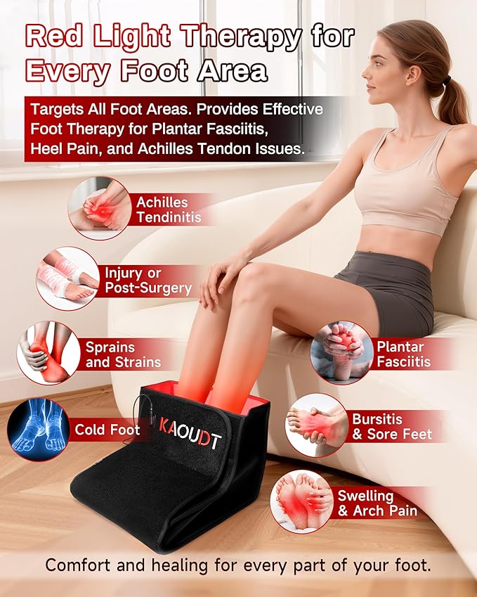 2026 Upgraded Red Light Therapy for Feet Neuropathy, Medical-Grade TPU Film & Easy-Clean Design, Dual-Wavelength LEDs, Full Foot Coverage for Plantar Fasciitis Pain, FSA/HSA Eligible