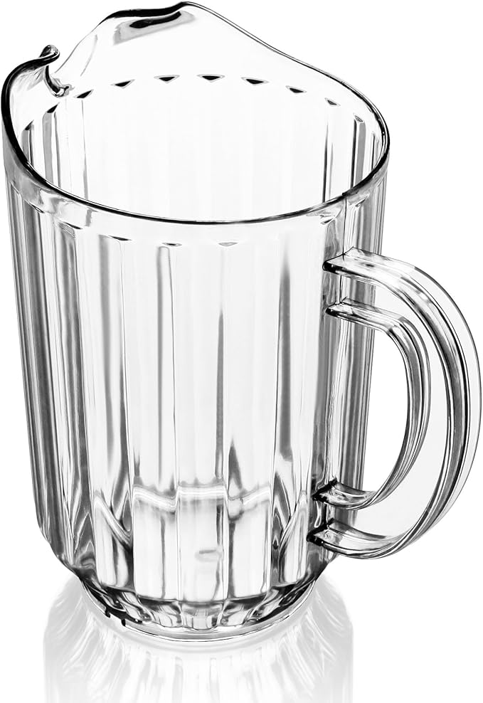 New Star Foodservice Commercial Polycarbonate Water Pitcher, 60 oz, Clear