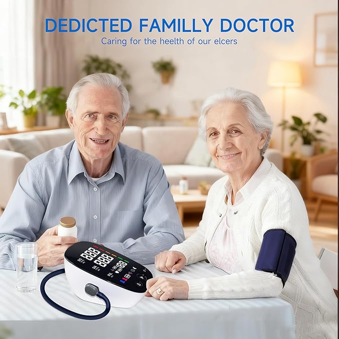 Upper Arm Blood Pressure Monitor for Home Use, Adjustable Large Cuff (Cuff 9" to 17") & LED Backlit Display, Voice Announcement Function, BP Machine Detects Irregular Heartbeat