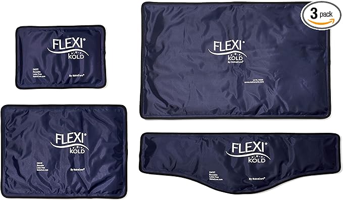 FlexiKold Standard, Half Size, Oversize and Neck Gel Ice Cold Packs - Sizes: Large, Small, X-Large, and Neck