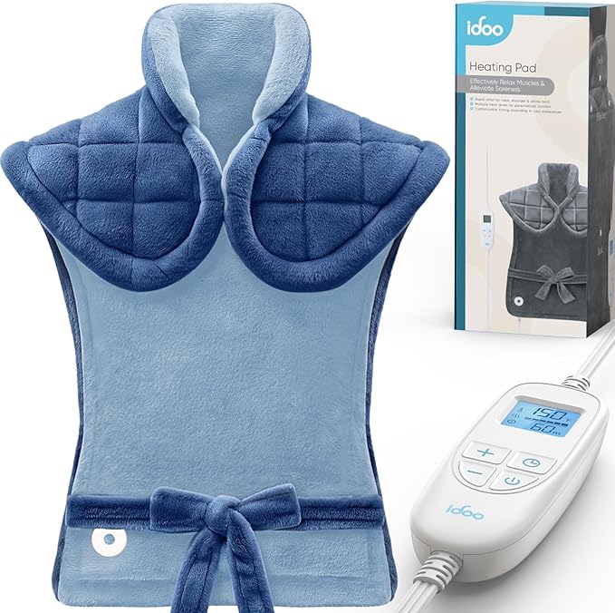 iDOO Heating Pad for Back Pain Relief, Mothers Day Gifts for Mom Women Mom Elderly, FSA Eligible Items Only List, Weighted Heating Pad for Neck & Shoulders, ETL Electric Heat Pad, 24"x33"