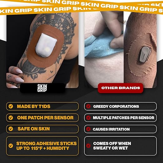 Skin Grip Insulet Omnipod 5 Adhesive Patches Waterproof & Sweatproof (Also Fits Omni pod Dash), Pre-Cut Medical Tape, Ultimate Insulin Pump Protection, Diabetic Sensor Covers, 20-Pack, Chocolate