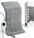 GOTCOZY Weighted Heating Pad 12"X24" - Electric Heat Pad for Back Neck Shoulder Pain Relief,6 Heat Settings,3H Auto Shut Off, Birthday Gifts for Women Men, Dad, Mom (Light Grey)