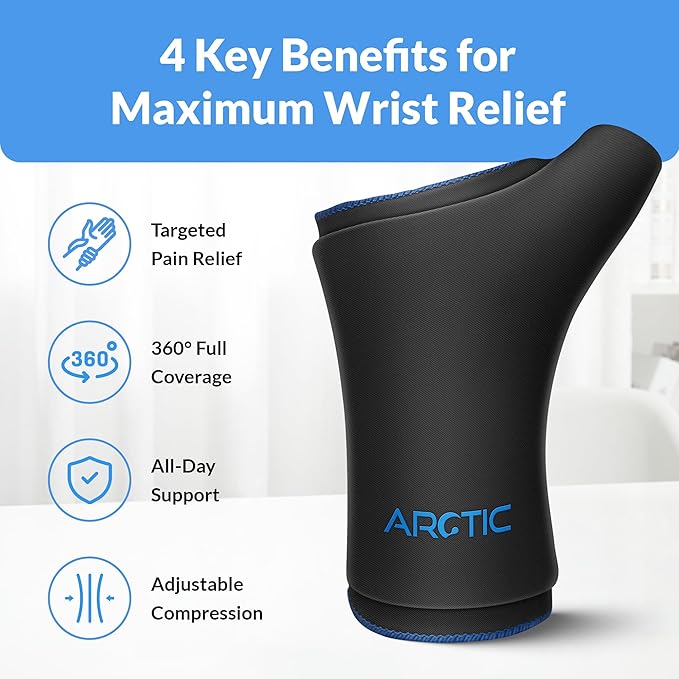 Two Pack | Wearable Thumb & Wrist Ice Pack – Reusable Hot Cold Compression for Hand, Finger, Carpal Tunnel, Arthritis, and Tendonitis Relief (Large)