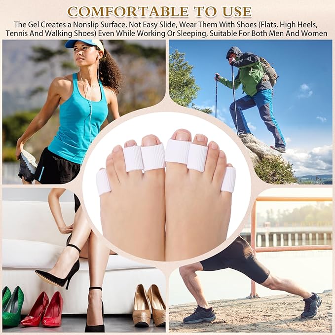 Blulu 24 Pieces Toe Tubes 0.98 Inches Cushion Tube Corn Pads for Toes Sleeves Soft Gel Protectors for Cushions Corns Blisters Calluses 3 Size (White,Assorted Sizes)
