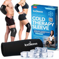 IceSleeve Elbow & Knee Ice Pack Wrap, Reusable Ice Sleeve for Arm & Leg, Flexible Gel Ice Pack for Knee Injuries, Tennis Freeze Sleeve Elbow Compression Wrap, Cold & Heat Therapy, Black L 1 Pack