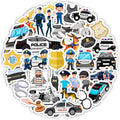 BulbaCraft 100Pcs Police Stickers, Cops Sticker, Police Man Laptop Decals, Cops Party Decorations, Gifts for Women & Men