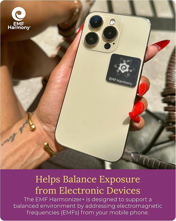 EMF Harmony Harmonizer Plus Phone Sticker – 1.2" Stainless Steel Adhesive Disc for Phones & Devices, Reusable Accessory for Daily Peace of Mind in The Modern Age