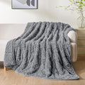 Uttermara Weighted Blanket for Adults Twin Size 15lbs 48x72 inches, Dual Sided Soft Jacquard Sherpa Weighted Blankets, Thick Heavy Blanket for Sleeping and Calming, Grey
