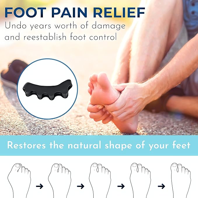 Separators for Functional Fitness Athletes - Straighteners for Foot Pain Relief and Plantar Fasciitis - Feet - Bunions - Spacers for Crossfit Skin Color-A