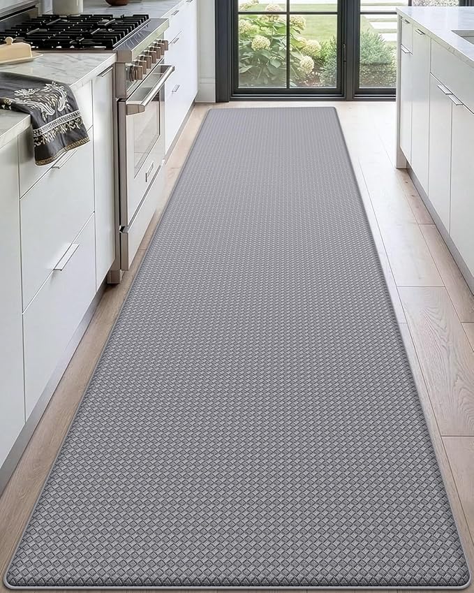 DEXI Kitchen Floor Mats Cushioned Anti Fatigue, 23x94, Large Long Standing Runner Rug Waterproof, Comfort Memory Foam Padded for Front Sink Laundry, Grey