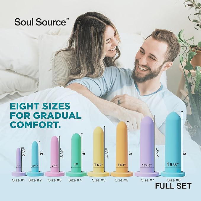 Soul Source | Silicone Wand Set Pelvic Floor Trainer | Progressive Comfort & Strength | with Travel Pouch and Handle (Full Set)