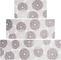 PVC Anti-Fatigue Kitchen Mats Set of 3, Non-Slip Kitchen Rugs, Comfort Standing Runner Rug, Multipurpose Indoor Mats for Laundry, Office, Bedroom, Sink, Bathroom,Grey