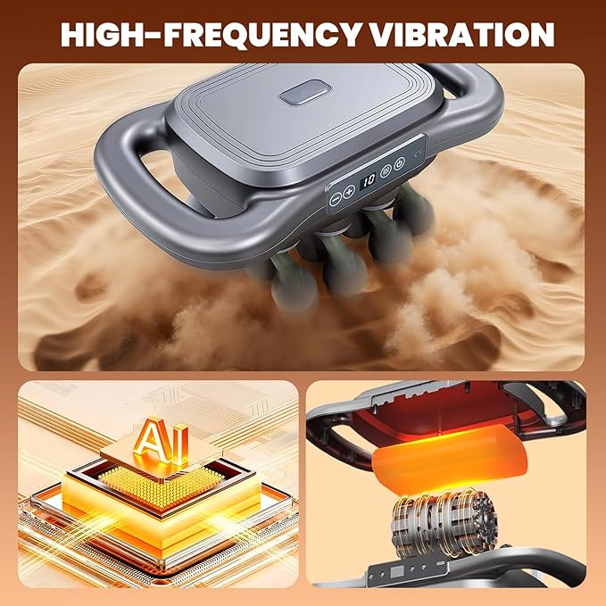 16 Head Massage Gun for Athletes, Deep Tissue Percussion Massager with 9 Modes & Levels - Portable Muscle Pain Relief for Back, Neck, Shoulders, Legs & Full Body