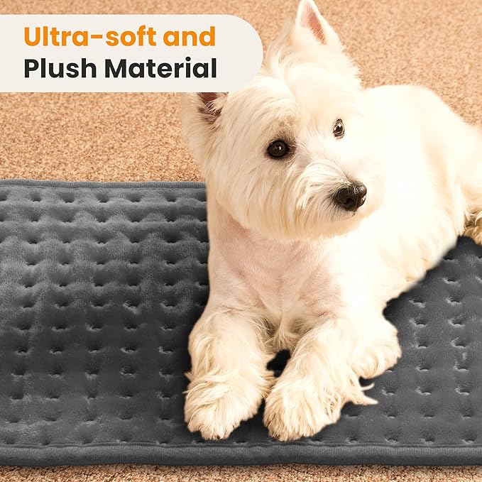 Electric Heating Pad for Back Pain Relief & Cramps - 6 Heat Settings,Auto Shut Off,Moist Heat Options,Portable Heated Pads for Neck/Shoulder Machine Washable Gift for Men Women,Grey,20"x24"