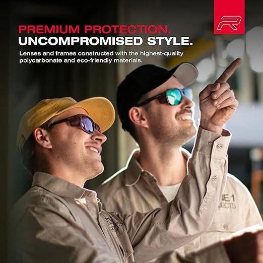 Riley Navigator X Safety Glasses – Anti-Fog, Scratch/Impact Resistant & UV Blocking LED Lenses, Lightweight Full-Frame for Work, Outdoors, & Active Lifestyles, Gray