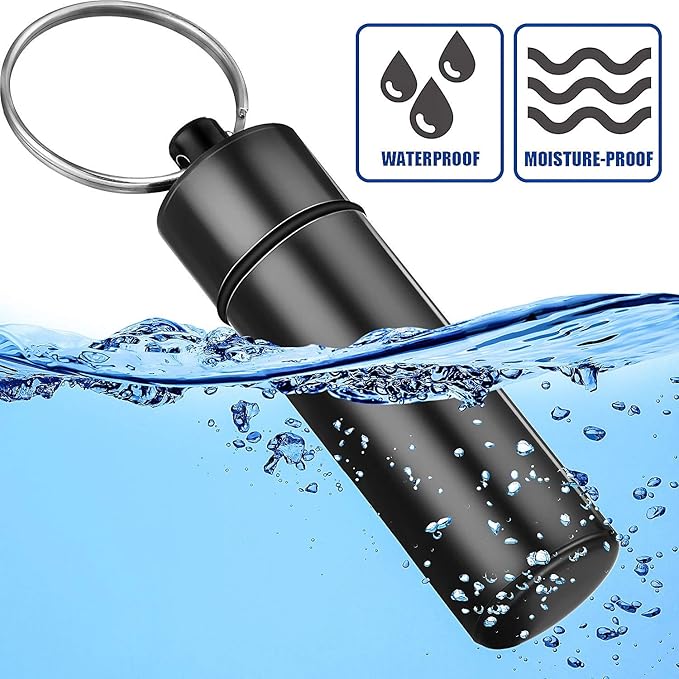 Portable Mini Travel Pill Box Medicine Vitamin Holder Case Bottle Container Organizer Dispenser Reminder - Refillable for Travel - Black